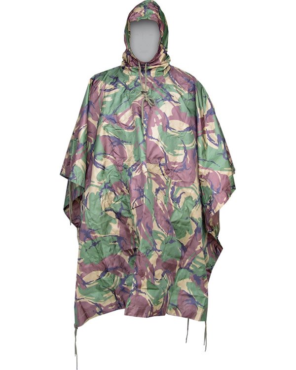 Waterproof Military style Camouflage and plain Ponchos