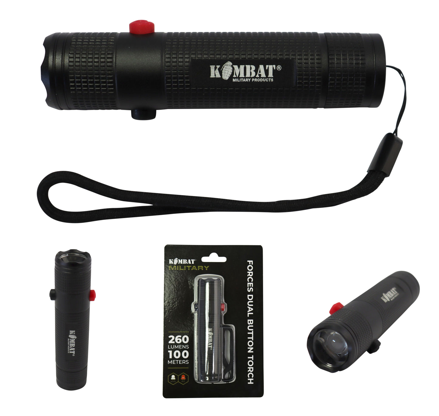 Forces Dual Button Torch colour red or white torch 260 lumens