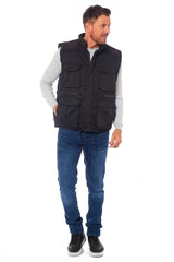 Mens Stalker Body Warmer Multi Pockted  Waistcoat Fishing Hunting Corduroy Shoulder