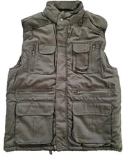 Mens Stalker Body Warmer Multi Pockted  Waistcoat Fishing Hunting Corduroy Shoulder